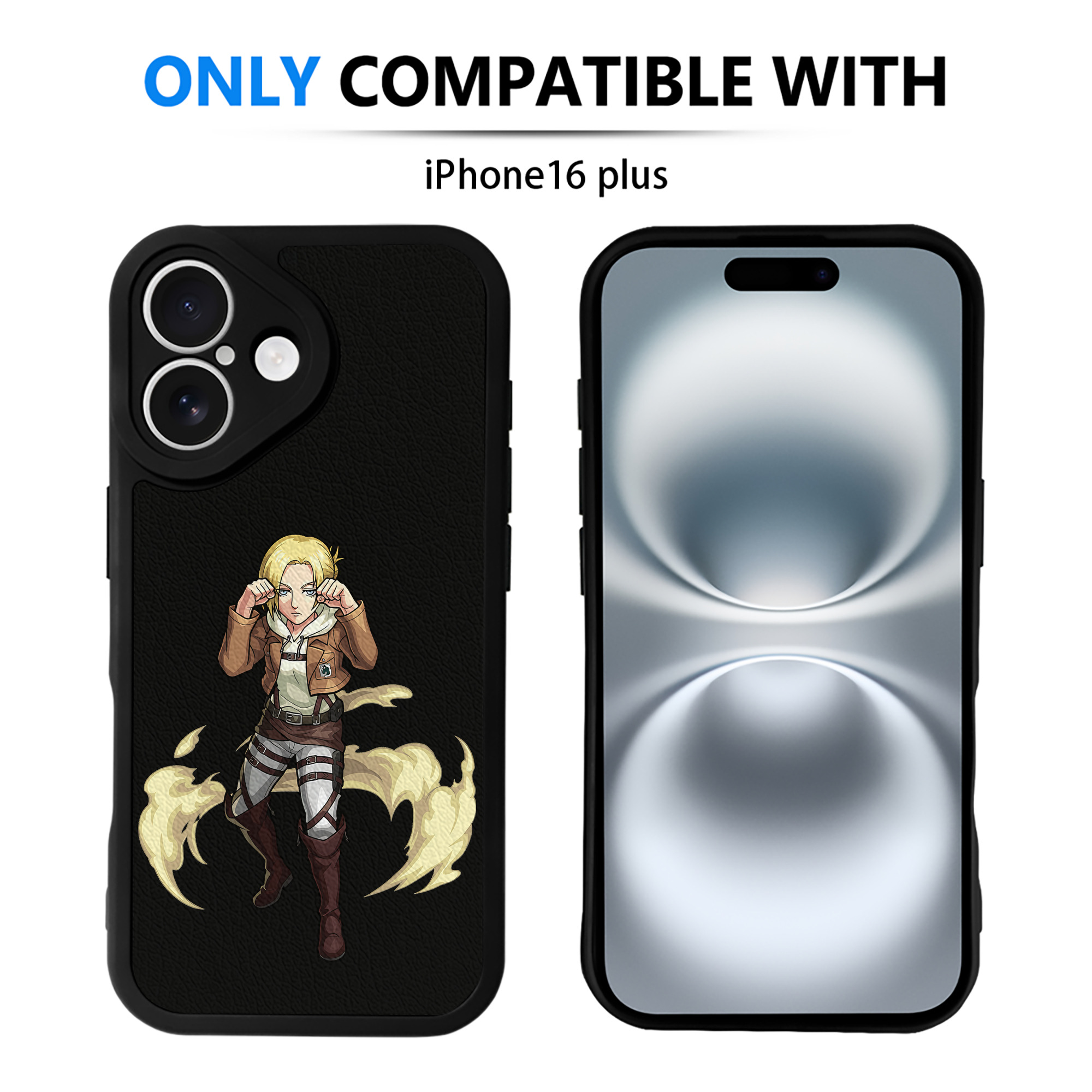 （画像用） 進撃の巨人 アニ・レオンハート Attack on Titan Annie Leonhart 【iPhone 16シリーズ対応】シリコンスマホケース（レザー調） 材質：シリコン